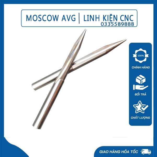 Mũi Đục Tinh Tượng 2 Me Mũi Nhọn Cốt 6mm Dài 60 70 80 100 120mm Lắp Máy CNC
