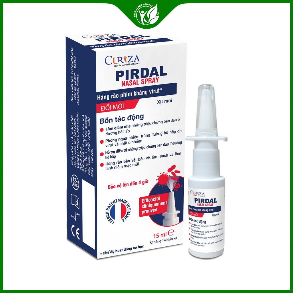Bình xịt mũi Pirdal Nasal Spray 15ml Pháp và bình xịt họng Bio Sinh Học BD Ferm Bio Spray 30ml Hàn Quốc