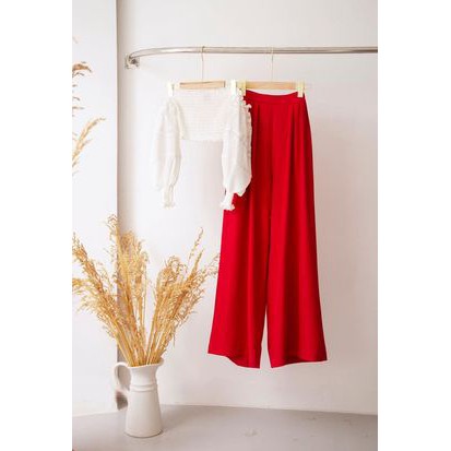 SÒ VINTAGE - LIO Quần ống rộng túi xéo xếp ly | BigBuy360 - bigbuy360.vn