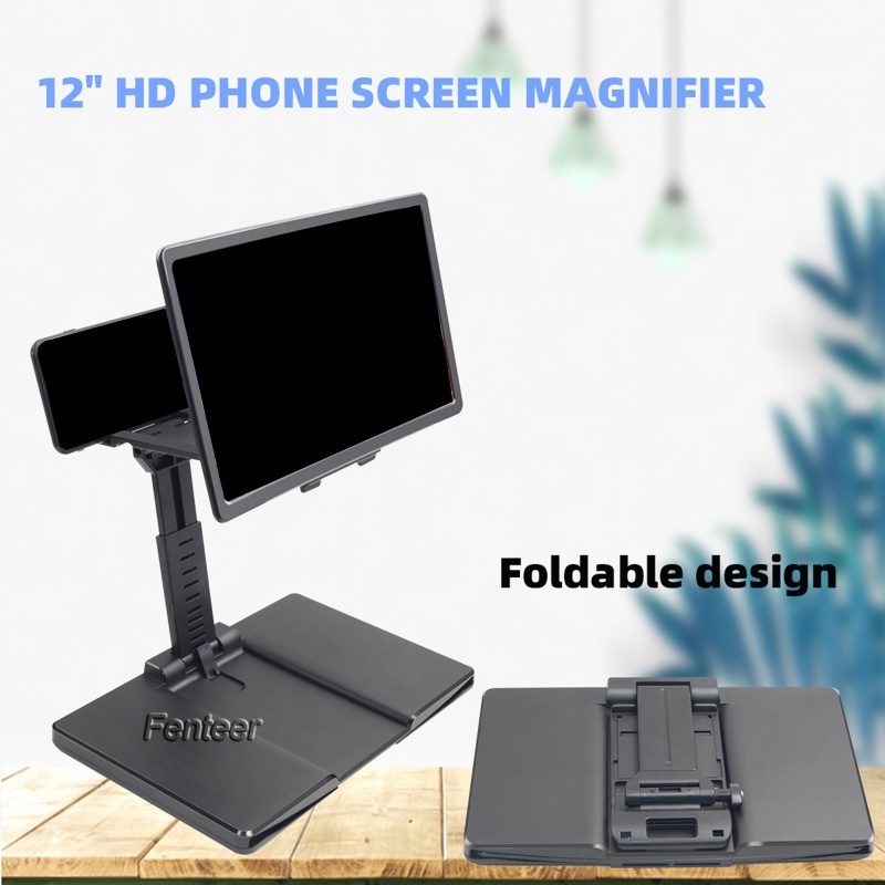 Kính Phóng Đại Màn Hình Điện Thoại 3D HD 12 Inch Viền Cong Tùy Chỉnh Màu Đen Cho Video TV