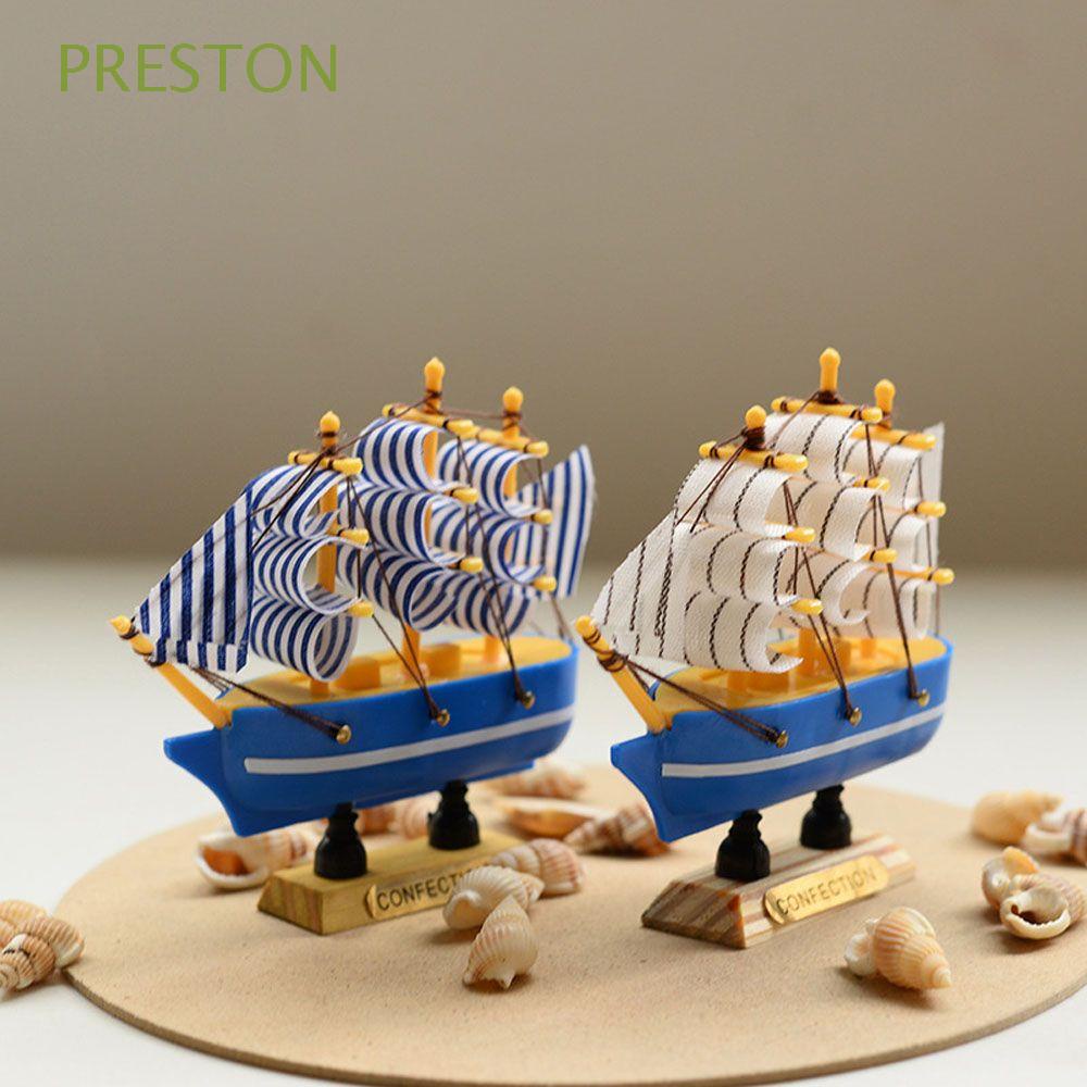 PRESTON Creative Small Sailboat Toy For Kids Sailboat Ornaments Sailboat Model Home Living Sailboat Figurines Collectible Doll Gifts Cake Decoration Wood Craft Wooden Sailboat/Multicolor