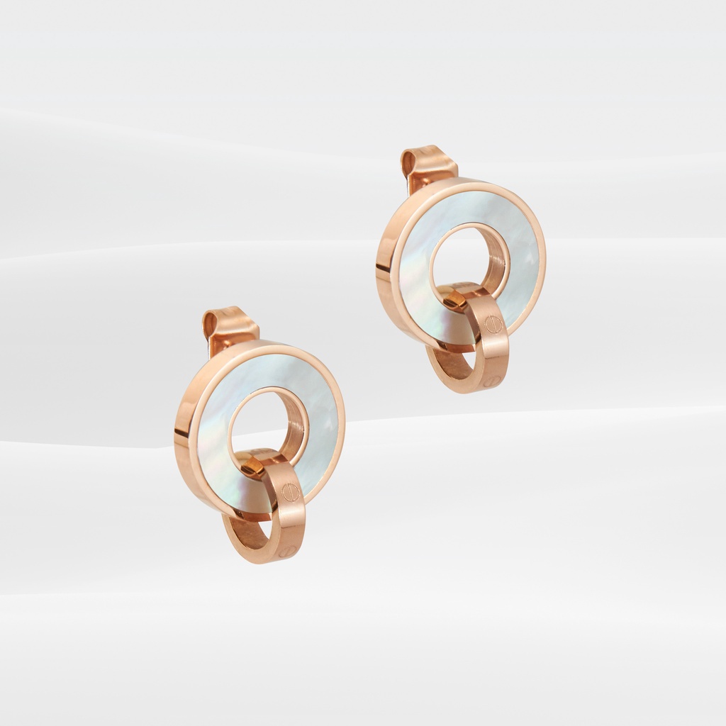 Bộ quà tặng trang sức dành cho nữ -Dây chuyền , khuyên tai CDE Piece Stud