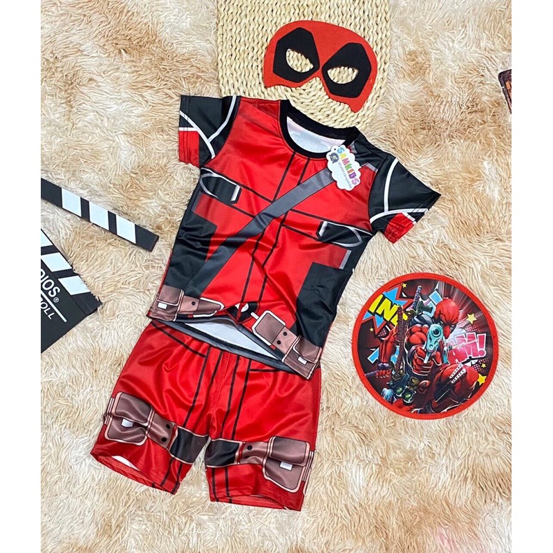 Bộ Đồ DeadPool  Chất Thun Lạnh In 3D Sắc Nét (Tặng Nạ không có khiên)