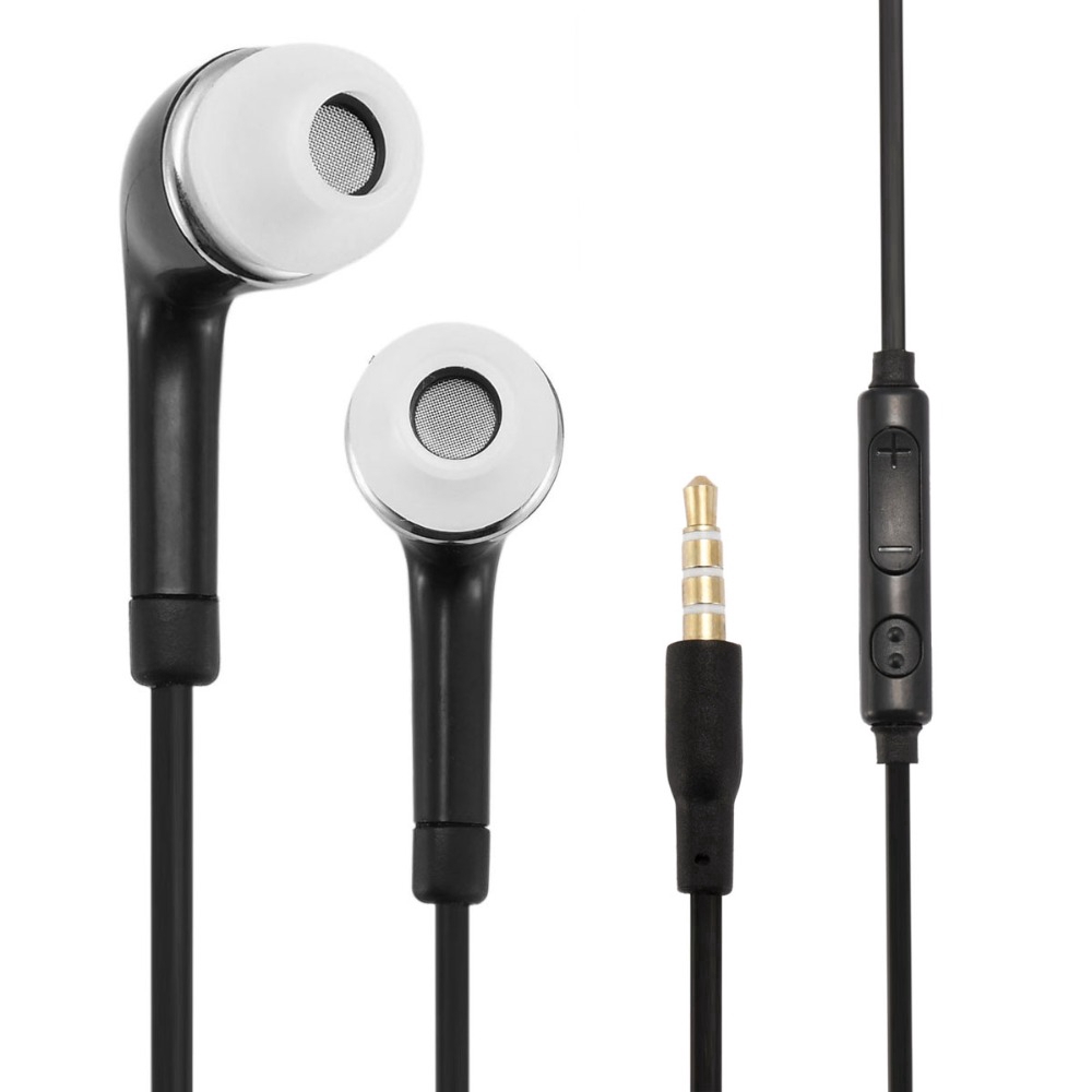 【YUKV】White Color Earphone With Microphone Control Wired