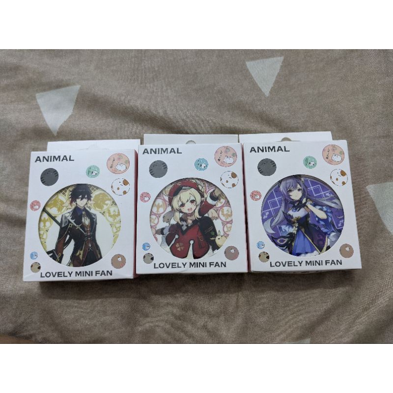 Quạt usb in hình nhân vật Genshin impact Klee Keqing Zhongli