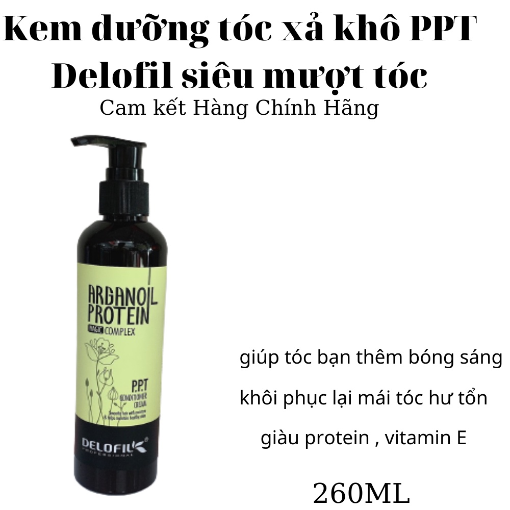 [ DELOFIL ]Kem dưỡng tóc xả khô PPT Delofil siêu mượt tóc 260ml