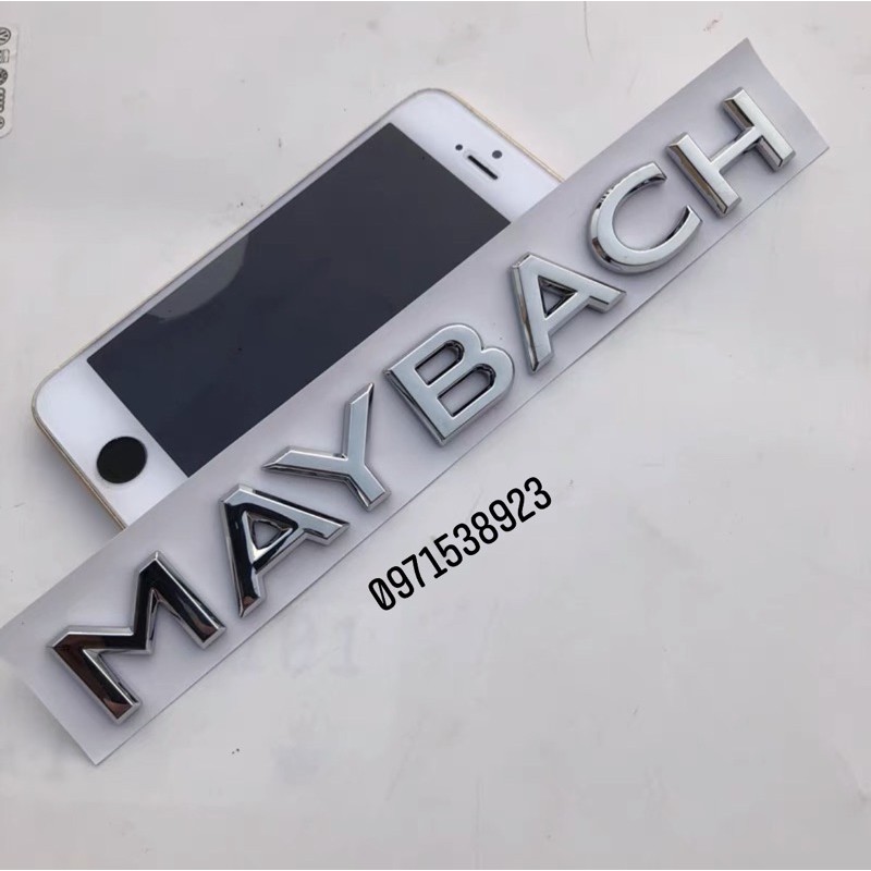 Logo chữ nổi MAYBACH S650 GLS 600 V12 dán thân xe mạ crom cao cấp như xịn