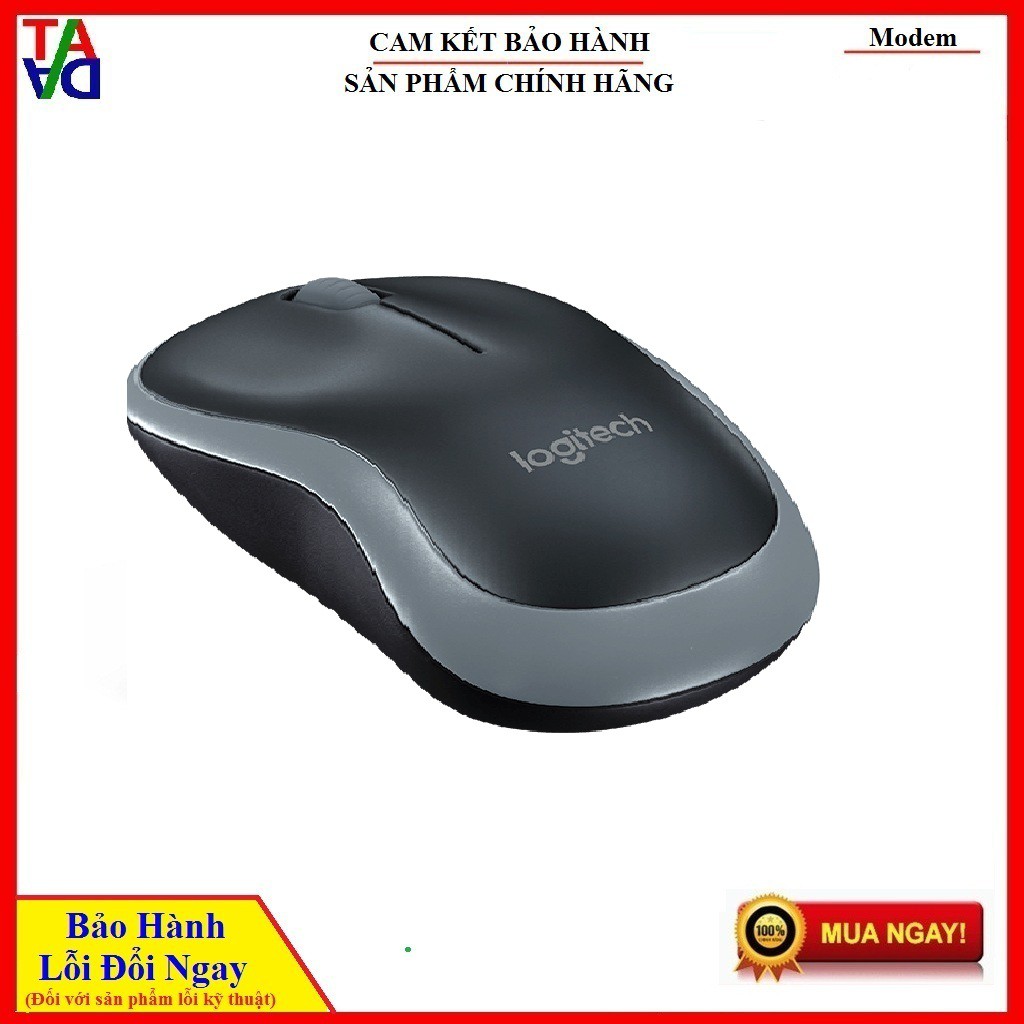 Chuột không dây Logitech M185 Wireless + 1Pin AA dùng 12 tháng -Hàng chính hãng