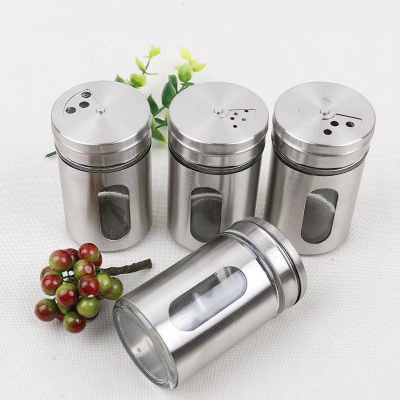 Lọ Đựng Bọc Inox Cao Cấp VANDO Hạt Tiêu, Tăm, Gia Vị Cao Cấp, Hũ Thuỷ Tinh