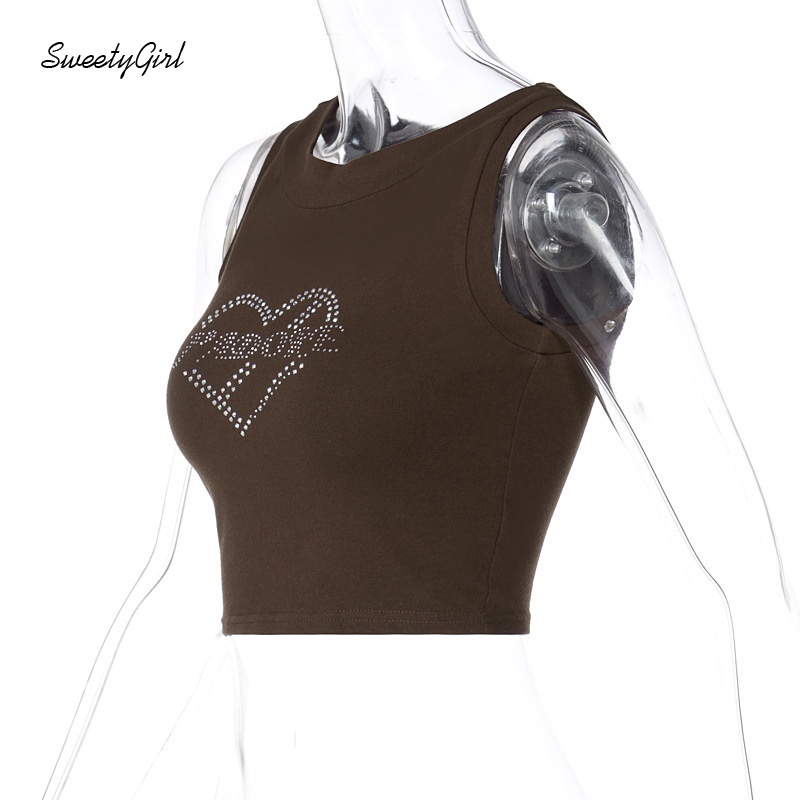 Áo Tank Top Cổ Tròn Đính Đá Phong Cách Thể Thao Thời Trang Cho Nữ