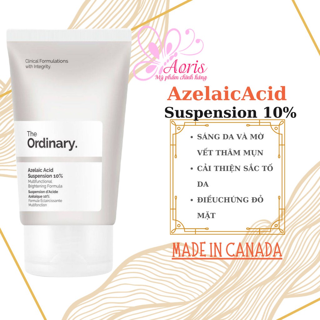 [Mã COSDAY giảm 8% đơn 150K] [Auth- Full Bill]Kem dưỡng sáng da, thâm mụn The Ordinary Azelaic Acid Suspension 10%