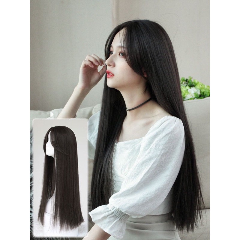 Tóc Giả Nguyên Đầu Hai Mái Hất Thẳng Tự Nhiên 2061