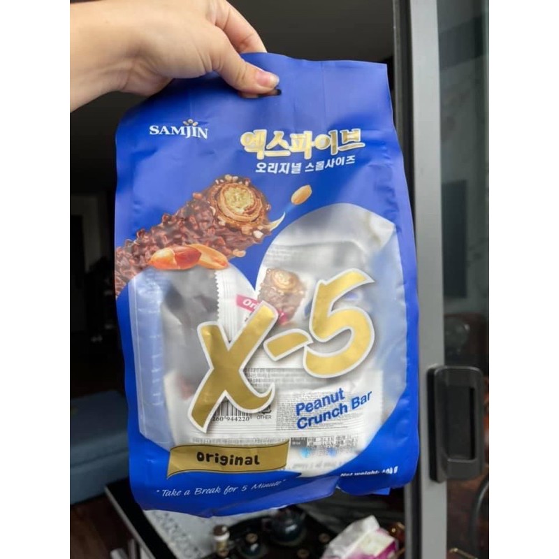 [DATE T9/21] Bánh socola X5 Samjin đậu phộng