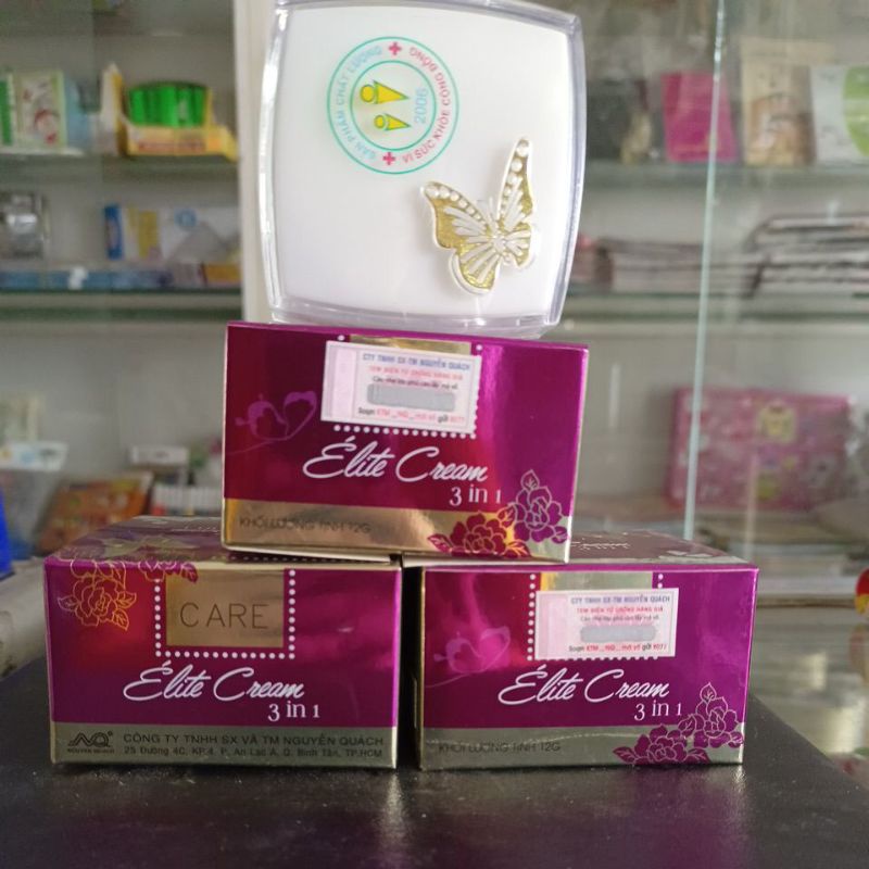 KEM DƯỠNG TRẮNG DA ELITE CREAM 3IN1 12G( hình con bướm)
