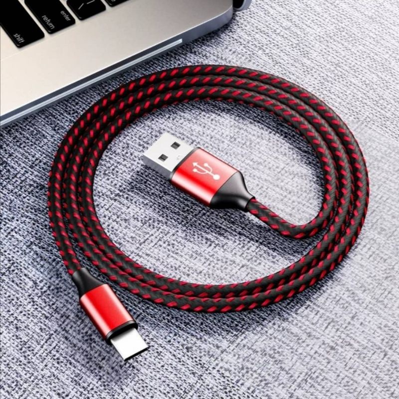 Dây sạc nhanh M15, Cáp sạc bọc dù chồng đứt dài 1m hỗ trợ dòng 2.5A dùng cho các dòng máy