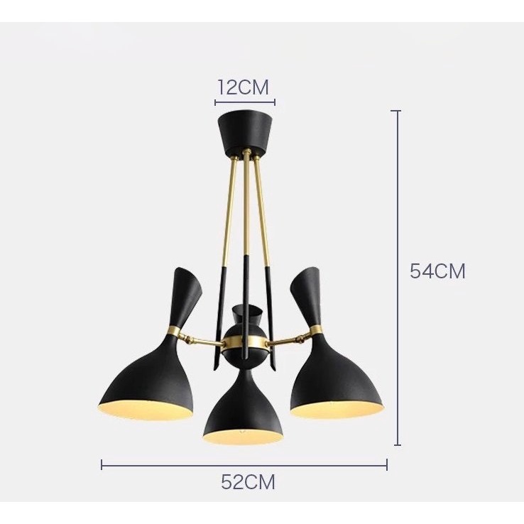 Đèn chùm MONSKY LINDA 3 tay phong cách Bắc Âu hiện đại, cao cấp [ẢNH THẬT 100%