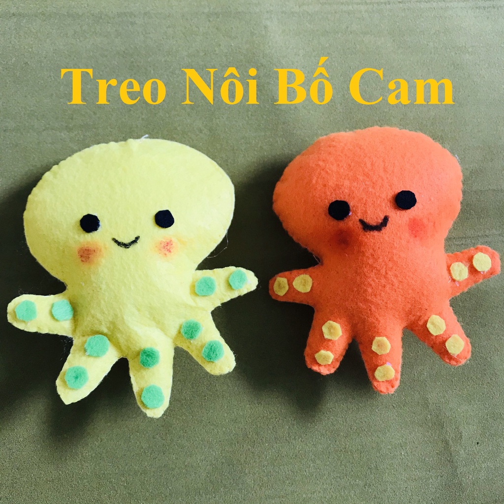 Đồ Trang Trí Treo Nôi Em Bé Handmade Hình Bạch Tuộc Dễ Thương Vải Nỉ Nhồi Bông Cho Trẻ