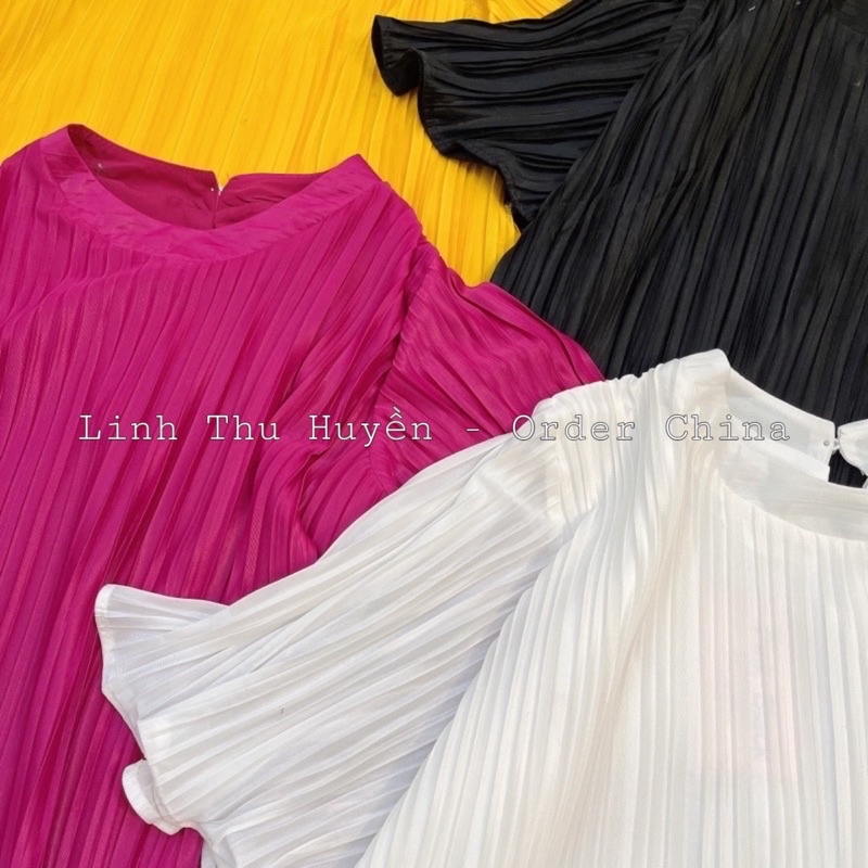 Áo dập ly tay cánh tiên dáng xoè