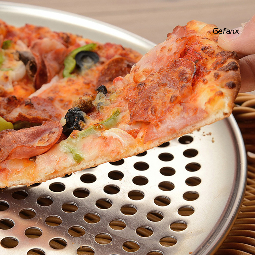 Khay Nướng Bánh Pizza Hình Tròn Bằng Hợp Kim Nhôm Chống Dính Có Lỗ