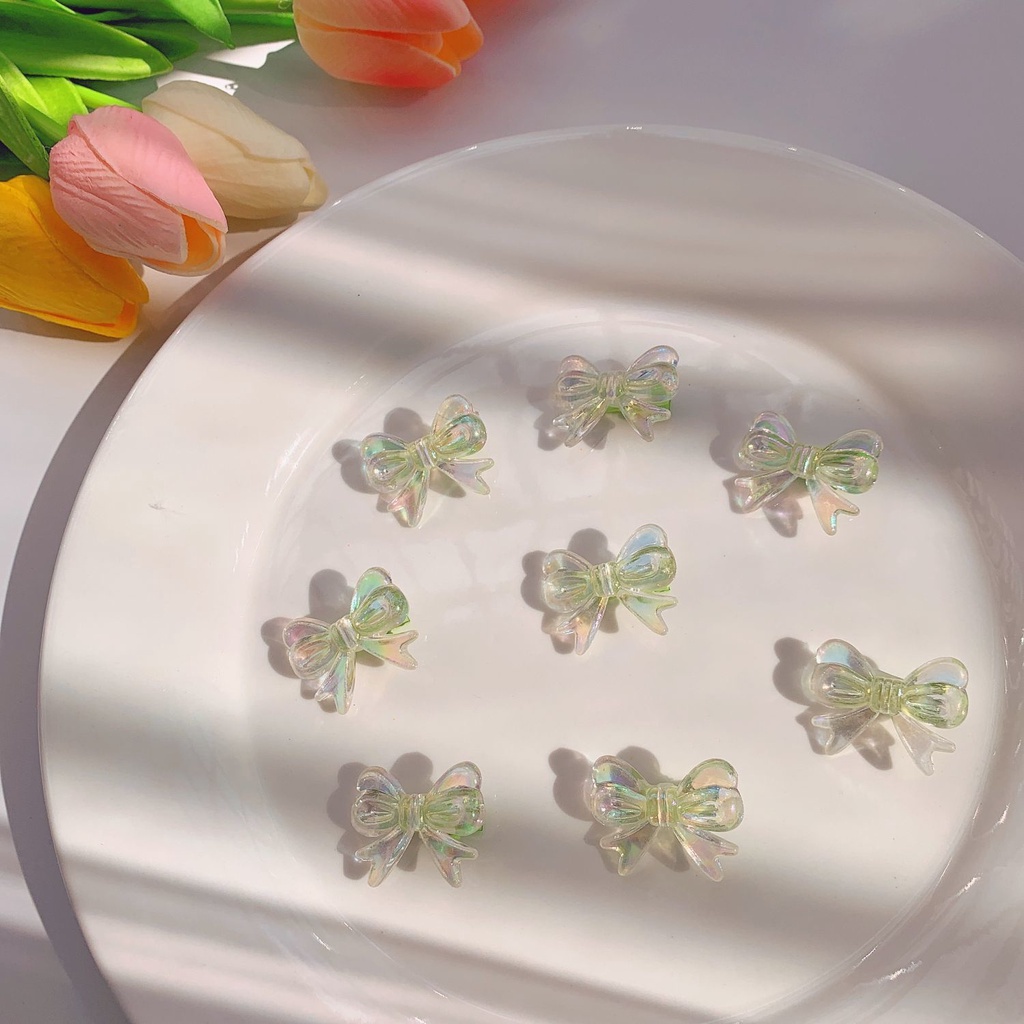 ✨✨ Kẹp Tóc Nơ Pha Lê Trong Suốt Màu Kẹo Ngọt Mini Dễ Thương Cho Bé