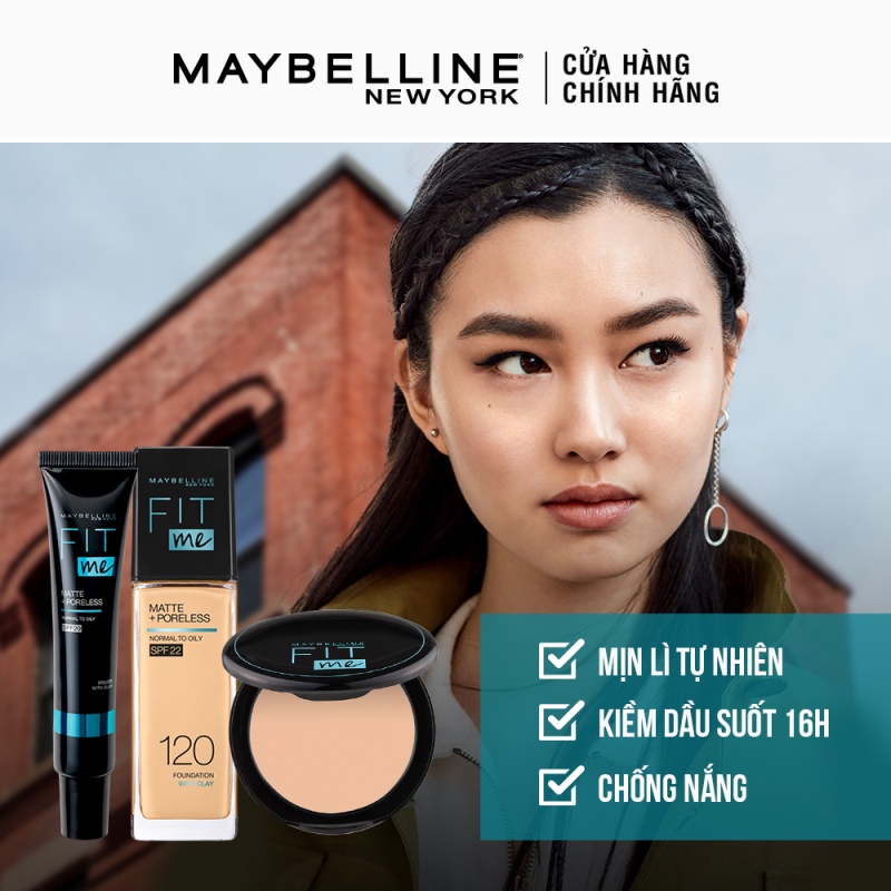 Bộ Trang Điểm Nền Mịn Lì, Kiềm Dầu Chống Nắng Hoàn Hảo Fit Me Maybelline New York