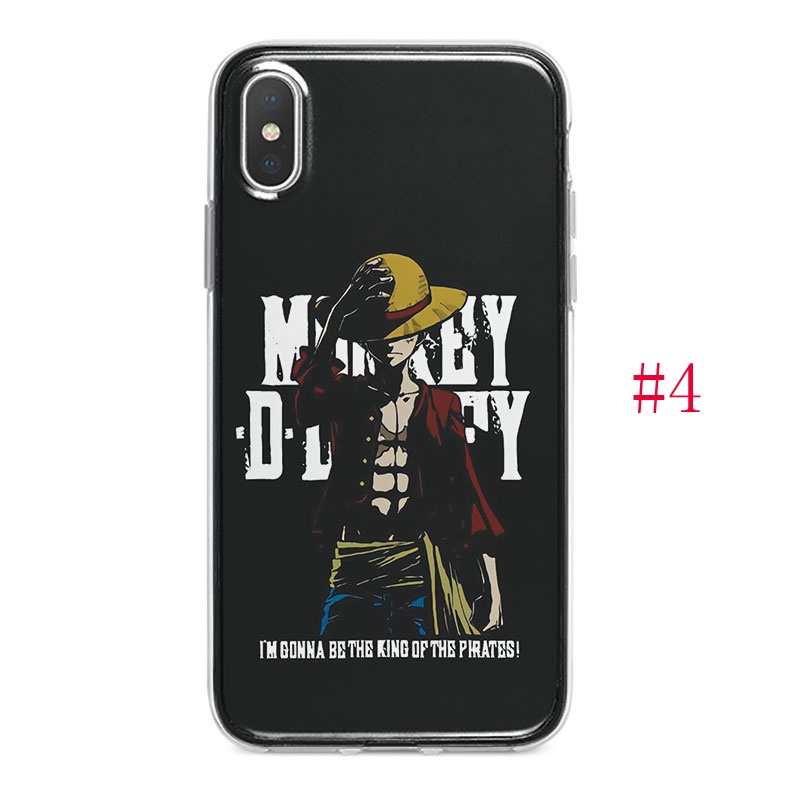 Ốp điện thoại silicon hình One Piece màu đen cho Samsung Galaxy A01 Core A02 A02S A12