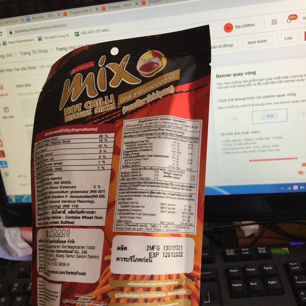 Snack Tăm Cay MIX , Bim Bim Que MIX Vị Ớt Cay Thái Lan Gói 60g