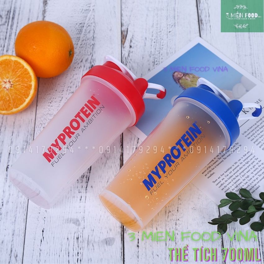 [HCM]Bình Nước Thể Thao | Bình lắc đựng nước thể thao My Protein 700ml | Bình nước Tập Gym-3 miền food vina