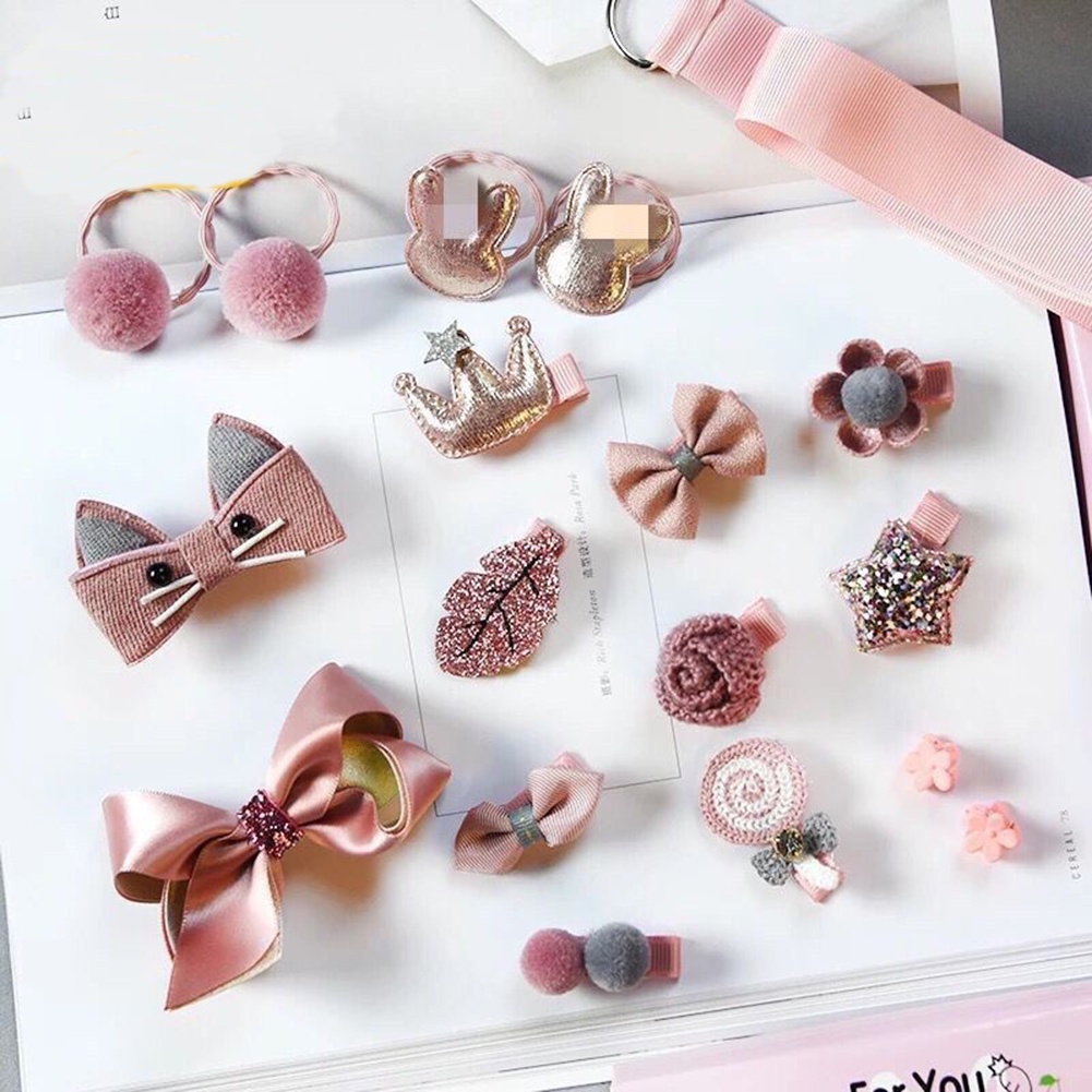 Set 18 Kẹp Tóc Dễ Thương Cho Bé Gái