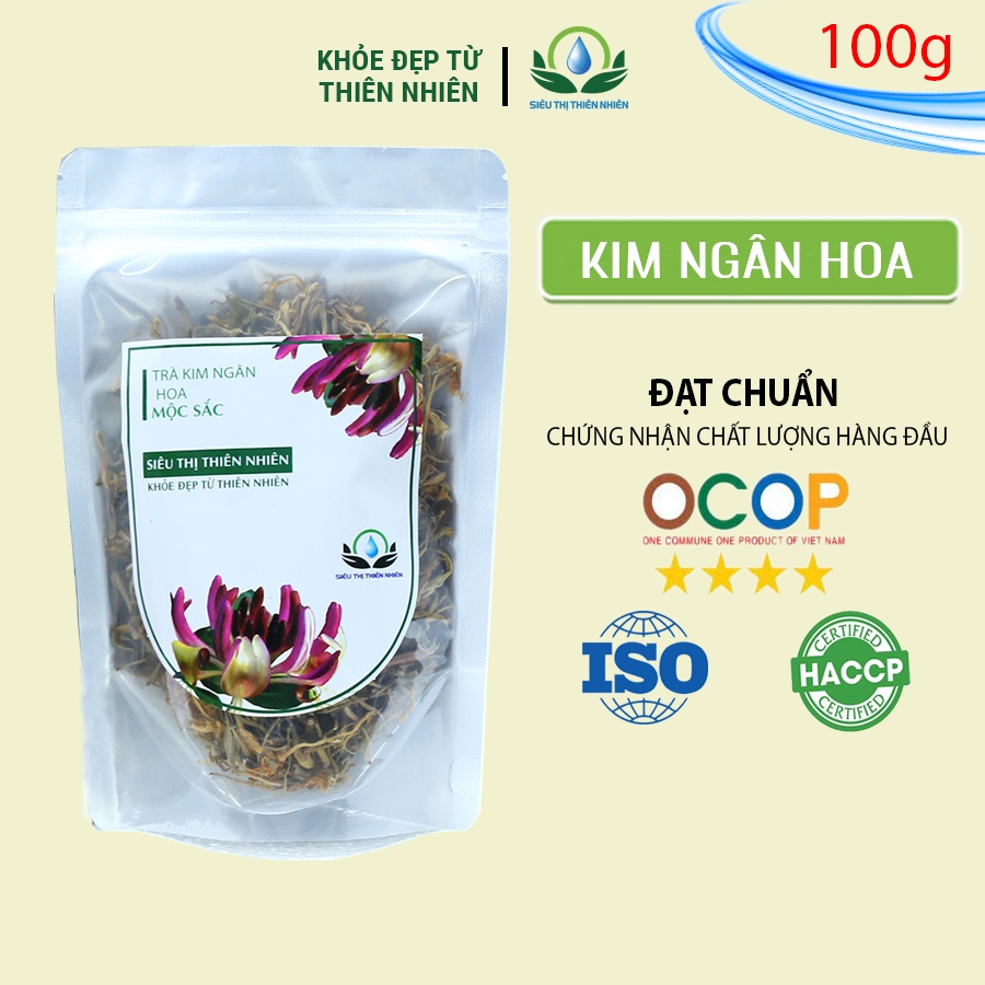 Trà kim ngân hoa Việt sấy khô Mộc Sắc 100g của siêu thị thiên nhiên