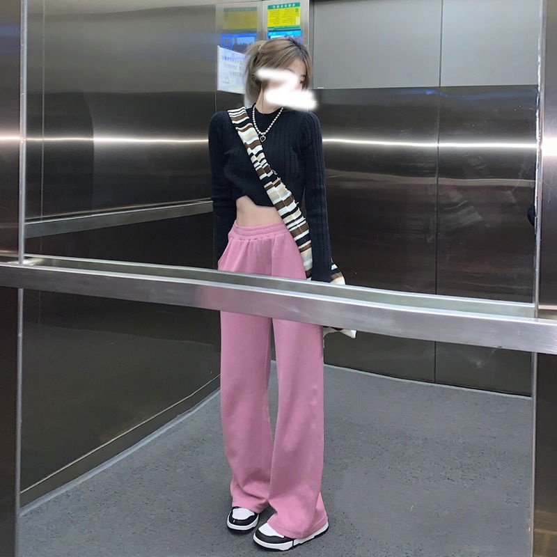 Quần COZOKC ống rộng lưng cao hợp thời trang