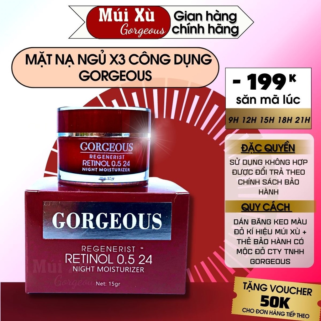 Mặt Nạ ngủ X3 Múi Xù Gorgeous [ Chính hãng - Múi Xù - Quà Tặng ]