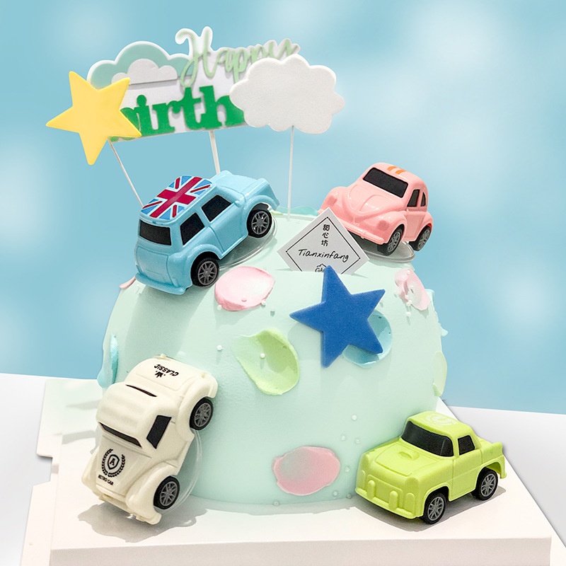 [SIÊU RẺ❤️] – Bộ 4 xe cờ - Trang trí bánh sinh nhật bánh kem