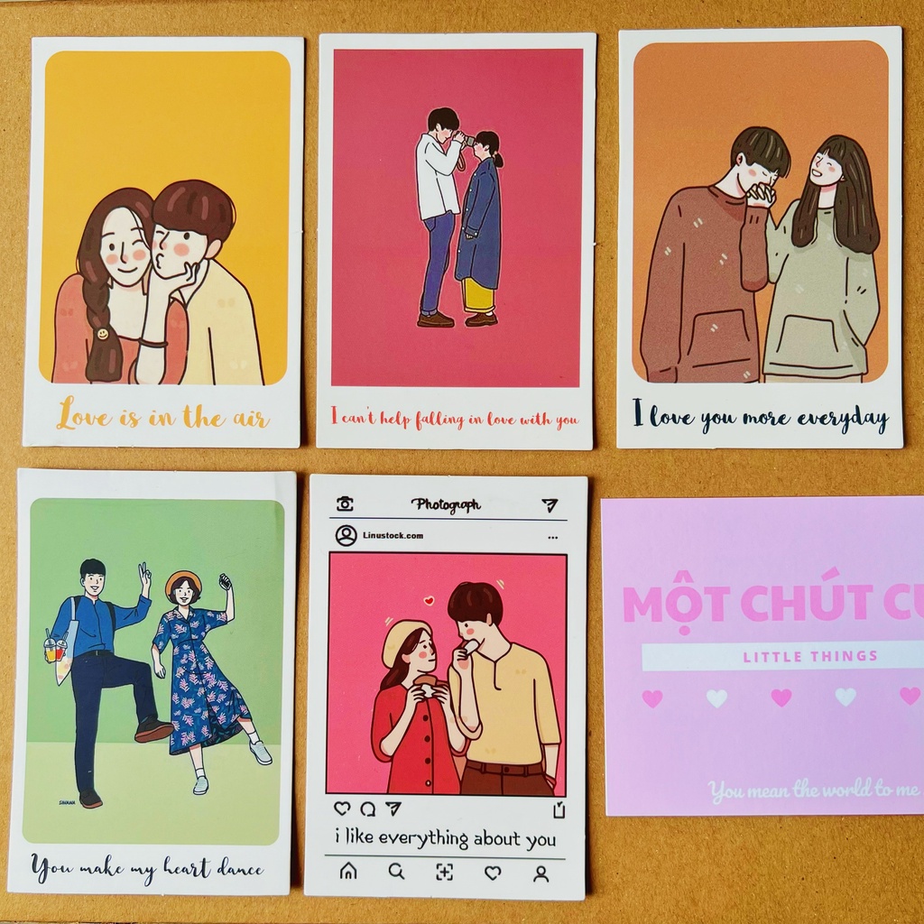 Thiệp Postcard Couple Hàn Quốc Decor, Thiệp Chúc Mừng Valentine, Sinh Nhật, Giáng Sinh, Lễ Kỉ Niệm, Thiệp Cảm Ơn