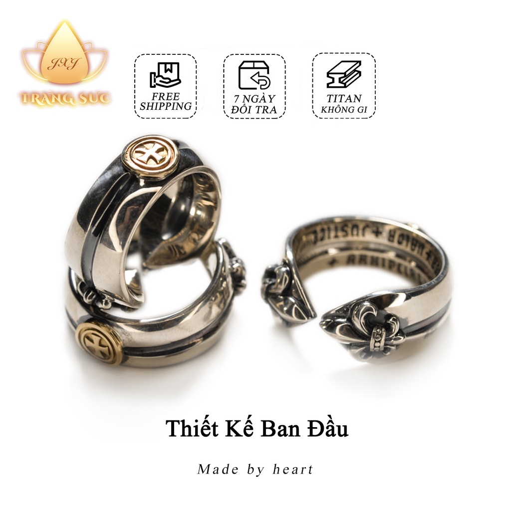 Nhẫn Nam TITAN Cổ điển Làm như cũ Phong cách Âu Mỹ Cá Tính Làm bằng tay Thiết kế ban đầu NH-238