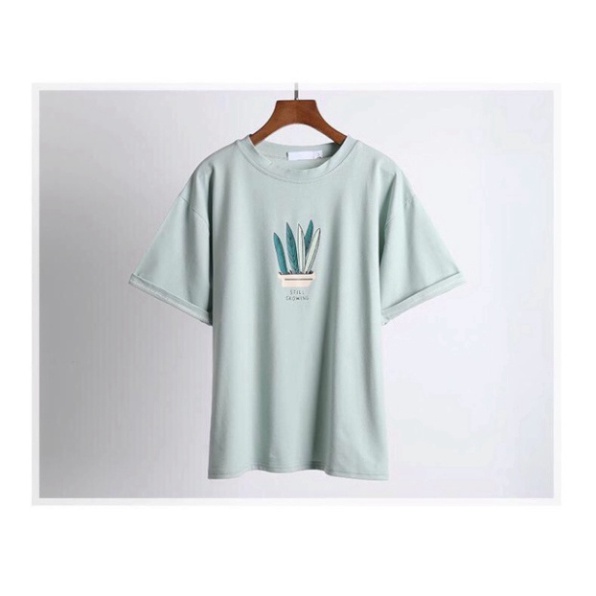 Ao thun tay lỡ, áo phông form rộng 5 lá cây still growing kute phô mai | BigBuy360 - bigbuy360.vn