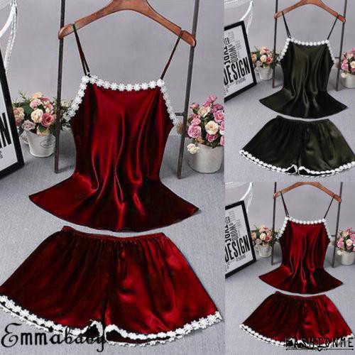 ღ𝓂ℰNew Sexy Nightdress Women Satin PajamasSilk Lace Robe Sleepwear Lingerie Nightdress | BigBuy360 - bigbuy360.vn