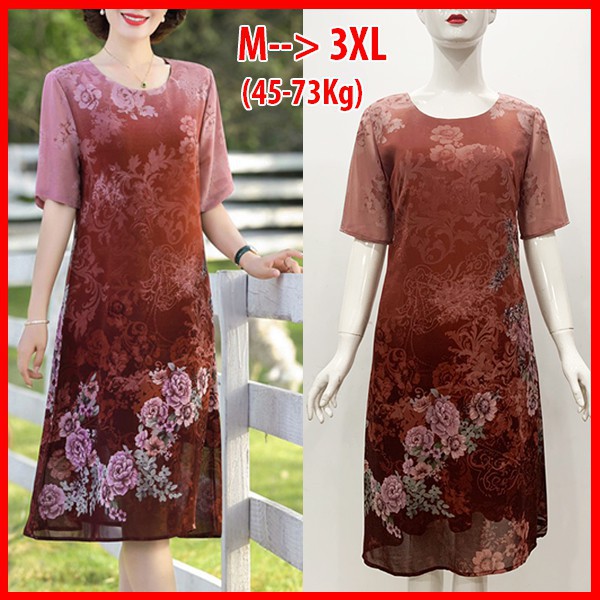 Đầm Suông Big Size Trung Niên, Kiểu Đầm Giấu Bụng Trung Niên - Thời Trang Váy Đầm Trung Niên U40 U50 U60