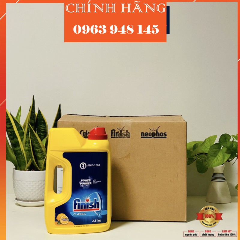 Combo 2 can Bột rửa bát Finish Classic 2.5kg