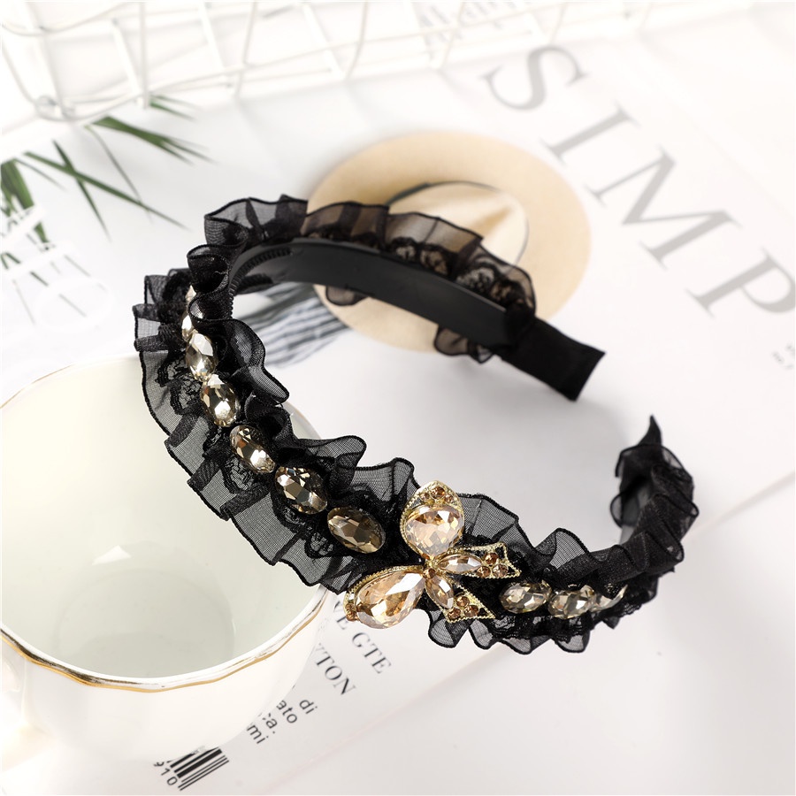 Cài Tóc Nơ Ren Đính Đá Thời Trang Cho Cô Dâu