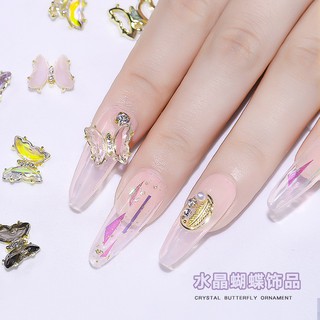 Set 10 Charm bướm đá xích trong trang trí móng