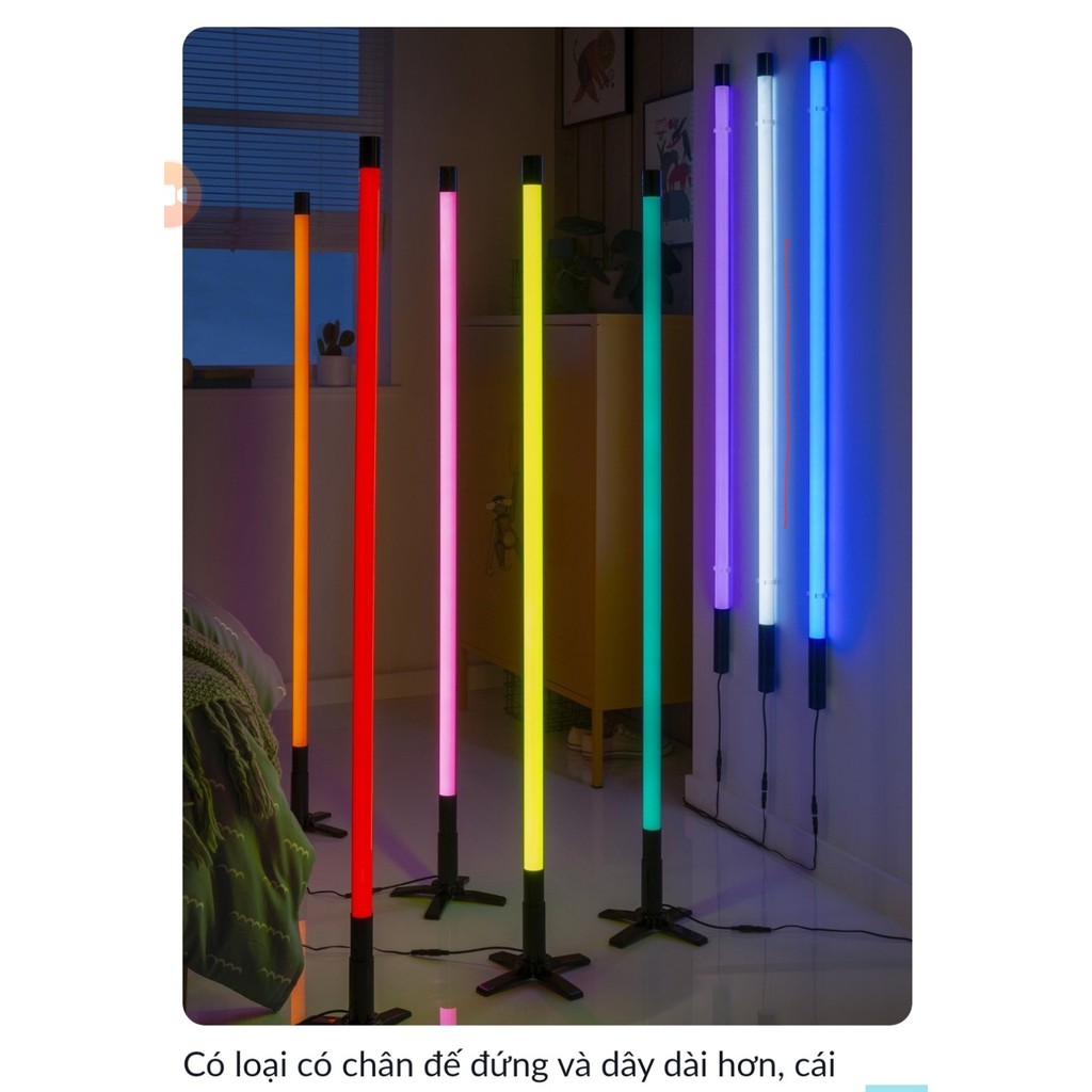 Đèn tuýp màu bóng led 1m2 nối dây 1m