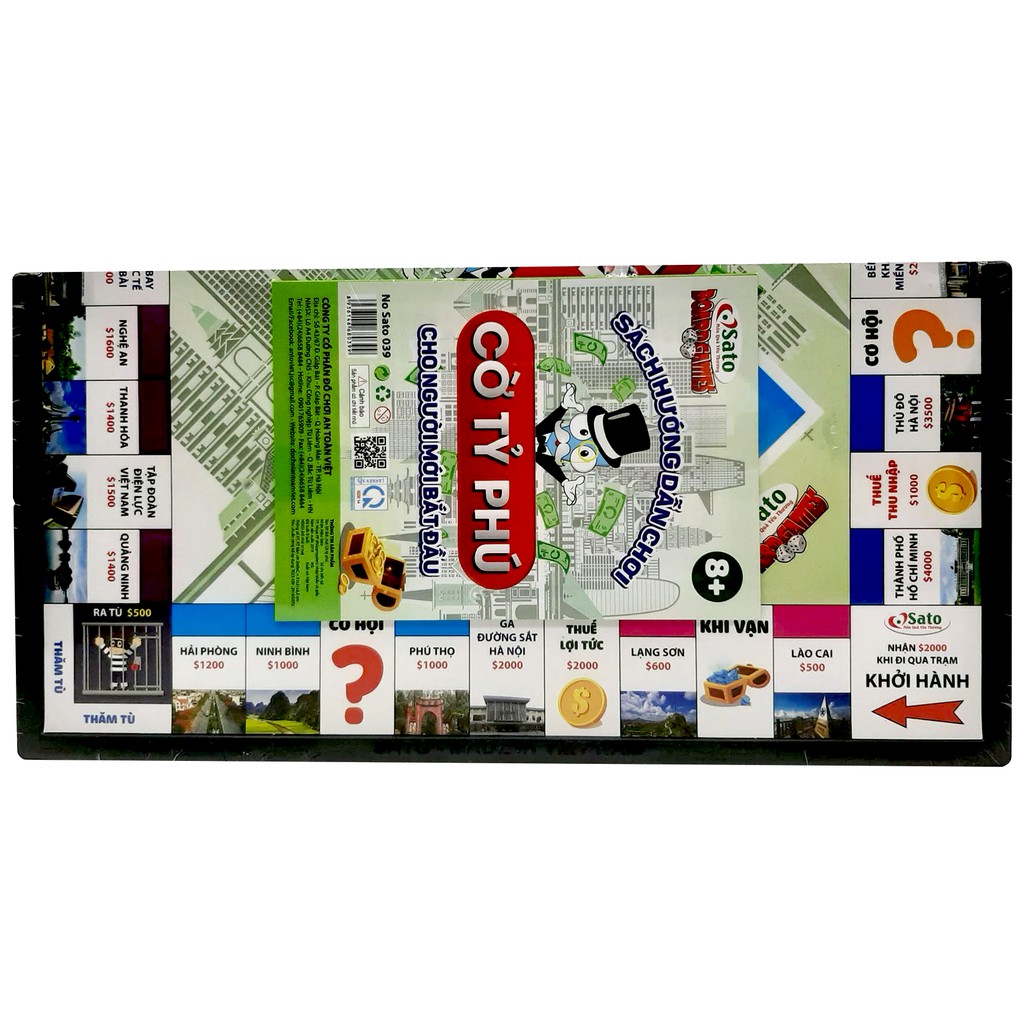 BỘ CỜ TỶ PHÚ VIỆT NAM (Cỡ Lớn, Chính Hãng Sato), Trò Chơi Board Game Bàn Cờ Tỉ Phú Xịn, Đồ Chơi Trí Tuệ Trẻ Em MECO MART