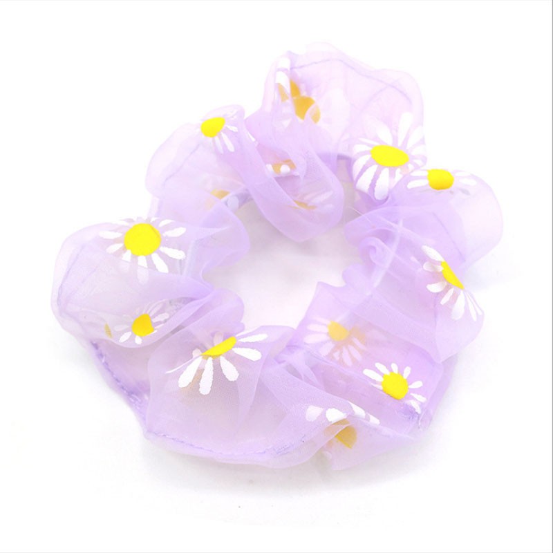 Hair ring hair accessories Korea cute girls Flower headband soft chiffon double layer silk lace fashion decoration hairpin headband Large rubber band