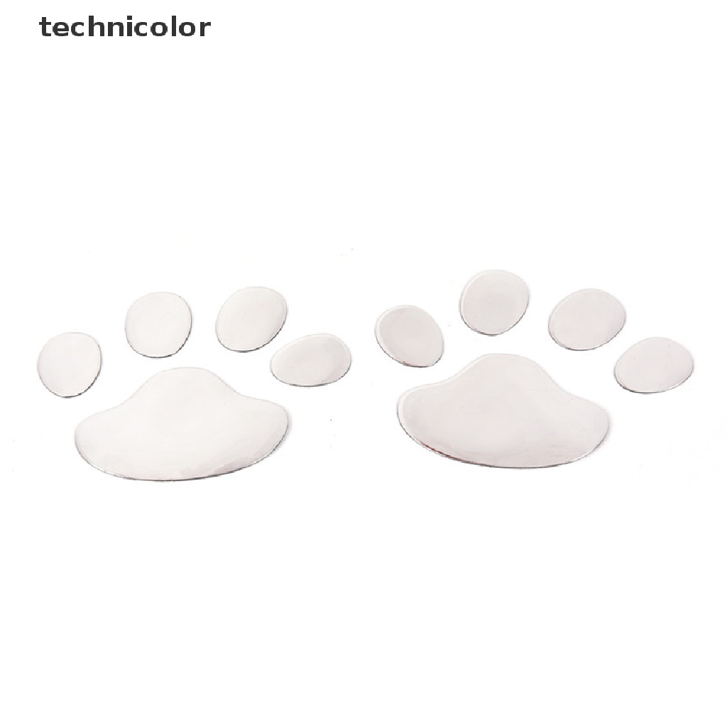 Set 2 Miếng Dán Hình Dấu Chân Chó 3D Trang Trí Xe Hơi Xe Máy