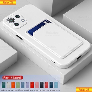 Ốp lưng điện thoại Xiaomi Mi 11 Lite NE 11Lite NE 4G 5G Màu sắc Ví đựng thẻ Khe cắm silicon mềm Vỏ bảo vệ ống kính Bảo vệ máy ảnh Thời trang Cặp đôi Nắp lưng silicon mềm