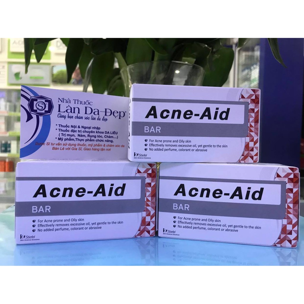 ACNE-AID BAR - XÀ PHÒNG GIẢM MỤN TRỨNG CÁ 100g (CHÍNH HÃNG Làn Da Đẹp)