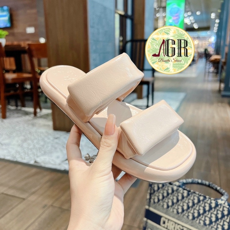 Dép xuồng 2 quai phồng 2 lớp siêu xinh cao 2cm