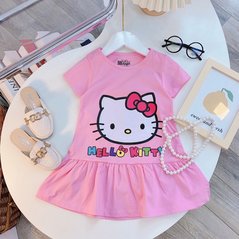 Váy đuôi cá bé gái chất liệu cotton in hình Minnie & Daisy, Công chúa Sofia, Công chúa Elsa & Ana, Mèo Kitty