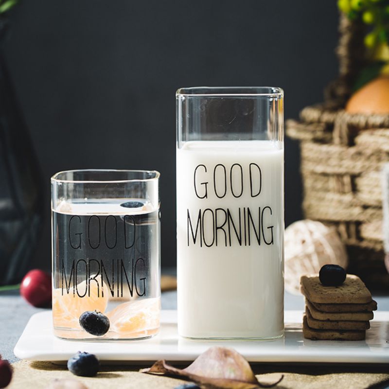 Cốc thủy tinh uống nước miệng vuông dáng cao/ dáng ngắn 250ml/370ml | BigBuy360 - bigbuy360.vn